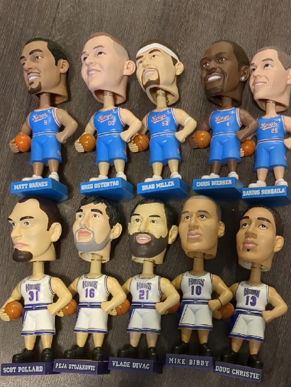 Y2K Basketball Bobbleheads 2002 Sacramento Kings 10 Carl's Jr.  W/  Stands